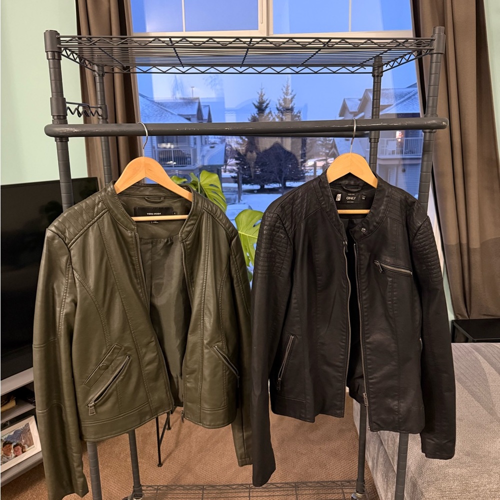 Vero Moda Olive Leather Jacket
